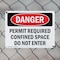 Signmission 7 in H x 10 in W, Plastic, Rectangle, Permit Required Confined Space Do Not Enter OS-2PACK-DS-P-710-L-2157 - alternate 4